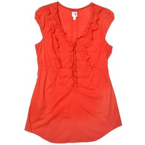 Anthropology Edme & Esyllte Blouse Keep It Simple Peplum Red Size 6